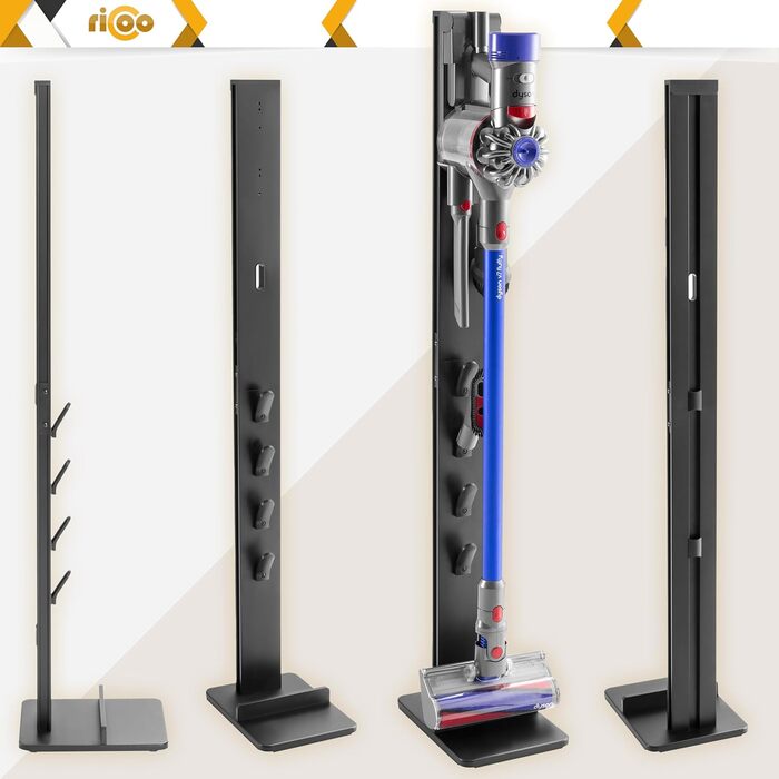 RICOO Vacuum Cleaner Stand Charging Station for Dyson - Compatible with Dyson Cordless Handheld Vacuum Cleaners V6 V7 V8 V10 V11 V12 V15 - Vacuum Cleaner Holder SH002 Height 1280 mm Black Vacuum Cleaner Stand Sh002