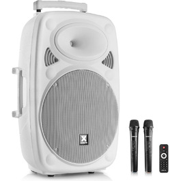 Vonyx Verve46 - портативна акустична система для вечірок з Bluetooth, 1000W, 2 мікрофони UHF, MP3, вбудований акумулятор, пульт ДУ - чорний