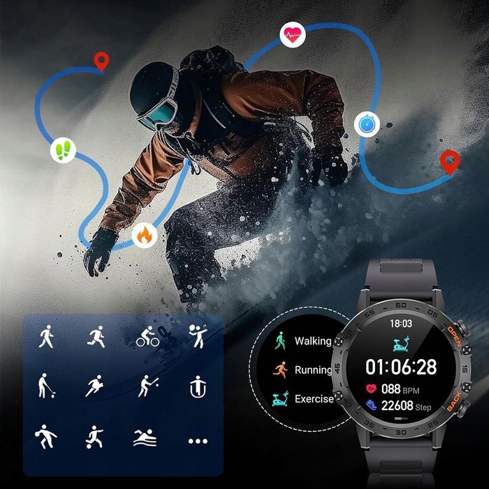 Чоловічий смарт-годинник JG Smart Hammer Black, чорний