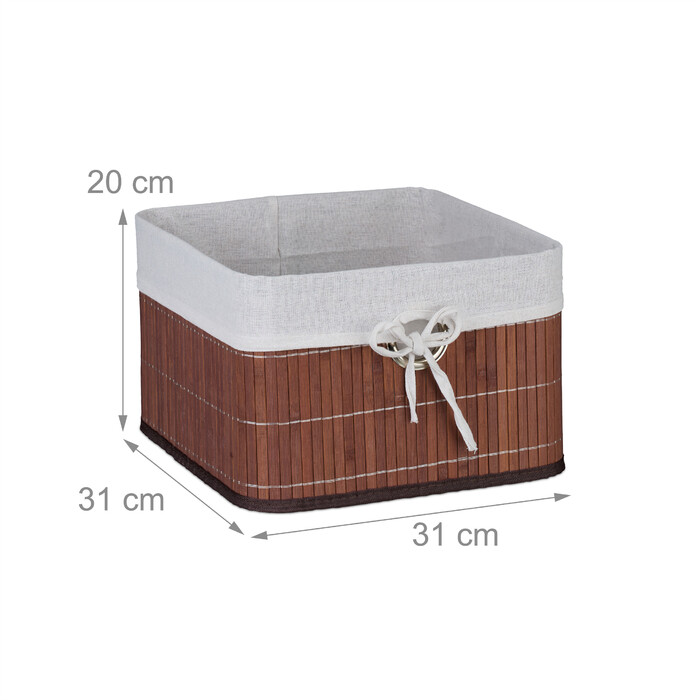 Relaxdays Bamboo Storage Basket Set