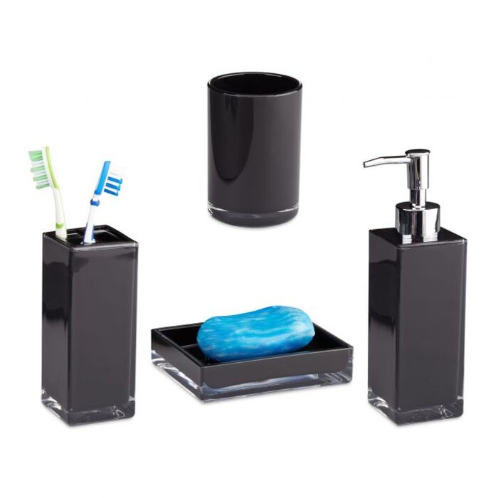 Relaxdays Bathroom Accessories Set, 4-piece