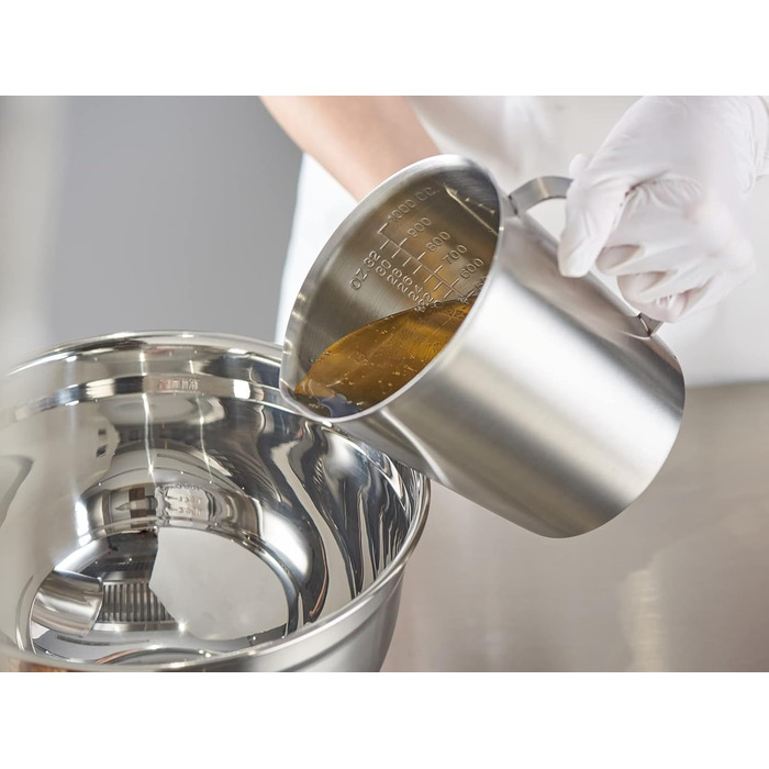 Stainless Steel Measuring Cup 1L Stainless Steel Measuring Jug with Measuring Units & Handle Metal Pitcher Dishwasher-Safe Milk Frothing Cup Measuring Cup, …
