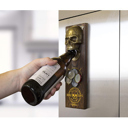 Gift Republic - Skull Cap Bottle Opener Funny | Skull Beer Opener for Men | Magnetic Wall Bottle Opener | Beer Bottle Opener | Bottle Cap Collector | Gift for Christmas, Birthday, Party