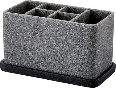 Органайзер для ванної кімнати ZCCZ: великий тримач для зубних щіток та чаша для косметики з гранітною текстурою