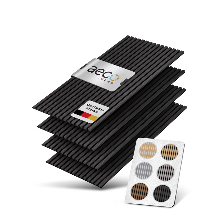 Акустичні стінові панелі з натурального дерева горіх та чорного фетру, 120x60 см, набір 2 шт. — 3D панелі для шумоізоляції та оздоблення стін