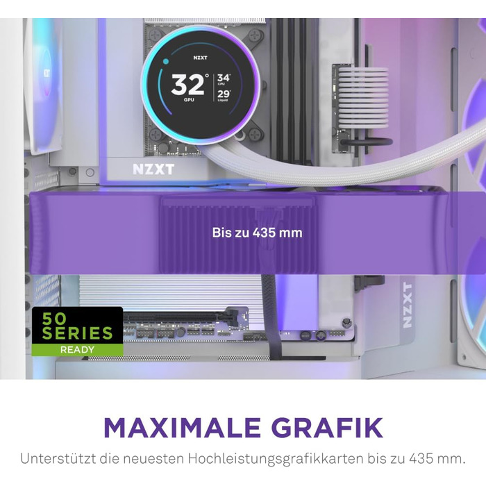 Корпус ПК NZXT H9 Flow (2025) – великий Mid-Tower з двома камерами та покращеною вентиляцією – 3 x 140мм та 1 x 120мм вентилятори, підтримка радіатора 420мм, загартоване скло, Back-Connect, Flow RGB Plus 2025, білий колір