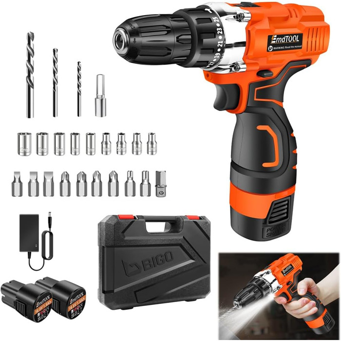 Акумуляторний шуруповерт/дрель/перфоратор 21V з набором аксесуарів (1500mAh, 45Nm, 25+1 режимів) для дому та саду