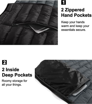 Жіночий теплий пуховий жилет itte Donkey Andy для туризму, подорожей та повсякденного носіння (Verdünner Schwarz, XS)