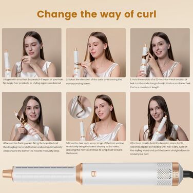 Набір для укладки волосся 6 в 1: фен-щітка, плойка, випрямляч, термощітка, фен, локони. 110000 об/хв.