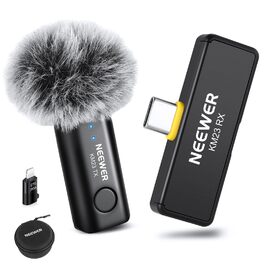 NEEWER Бездротовий петличний мікрофон KM23: 48kHz/24Bit, 8 годин роботи, шумозаглушення, USB-C, сумісний з DJI, Insta360, iPhone, Android, PC