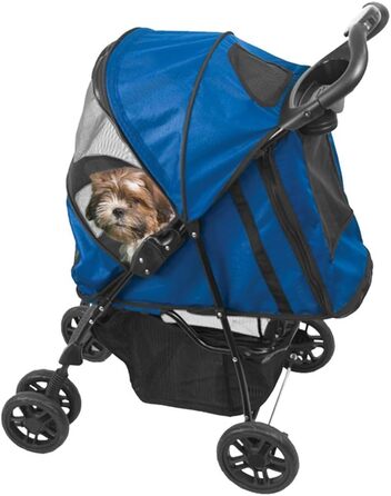 Дитяча коляска для тварин Pet Gear Happy Trails Lite, кобальтово-синій колір, знімний підклад, безпечний ремінь, корзина для зберігання