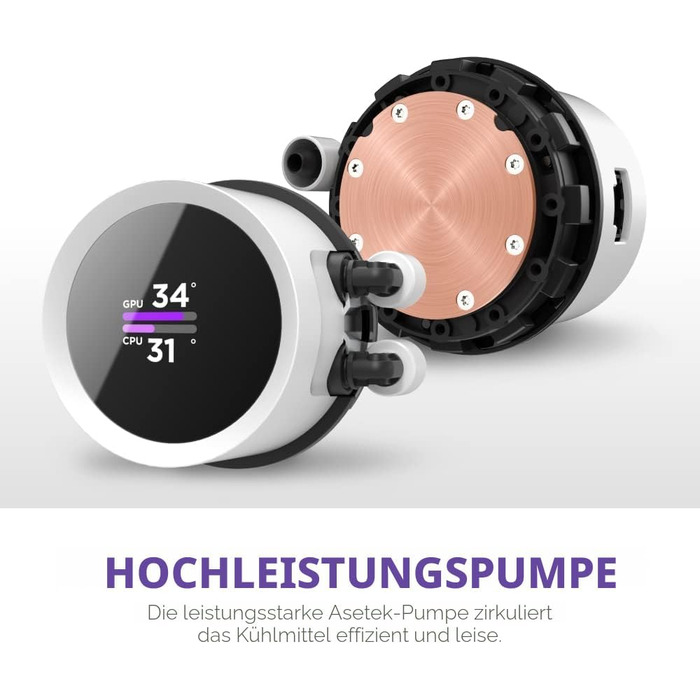 NZXT Kraken: Система водяного охолодження CPU з LCD-дисплеєм – 240 RGB (білий)