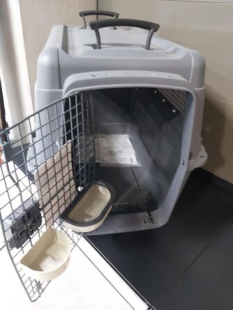 Клітка-переноска для собак Flamingo Lanta XL (60x92x69 см), темно-сірий колір | Безпечна, практична та комфортна