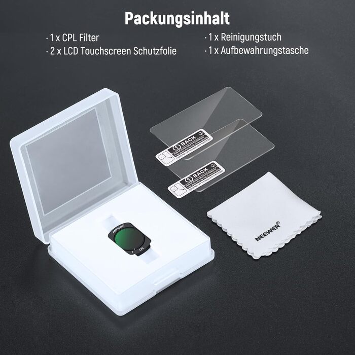 Набір фільтрів NEEWER для DJI Osmo Pocket 3: ND, PL, CPL, UV, Diffusion. Комплект для фото- та відеозйомки