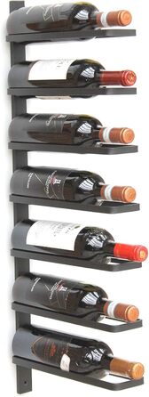 DanDiBo Wine Rack Metal Wall Black 93885 Bottle Rack Bottle Holder Wall Mount Modern Wall Holder Wall Shelf for 7 Bottles