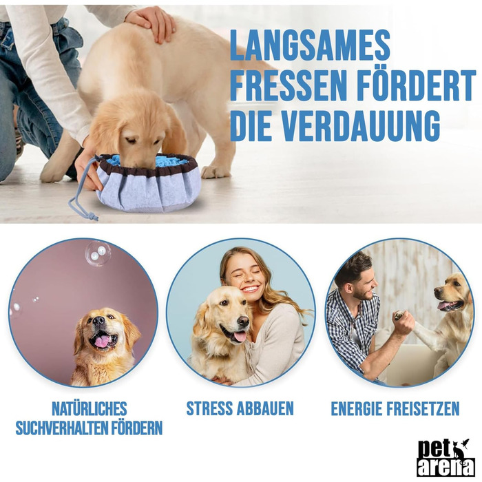 PET ARENA килимок для нюхання собак - інтелектуальна іграшка для собак, велика, блакитна, миється, регулюється розмір