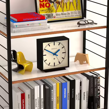 NEWGATE® Amp Silent Sweep Mantle Clock – 'No Tick' – a Modern Mantle Clock – Clocks for Living Rooms – Office Clock – Desk Clock – Mantle Clocks – Station Dial (Blue)