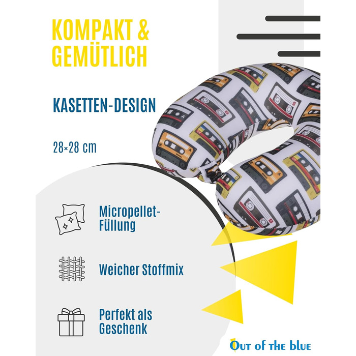 Подушка для шиї з мікрогранулятом - компактна подушка-воротник для подорожей, 30x30 см, ергономічна для літака та поїзда