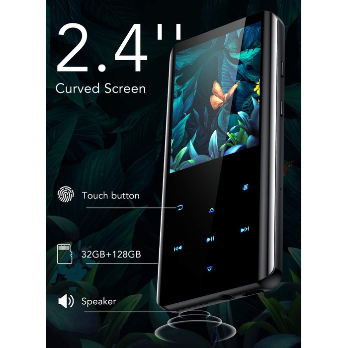 MP3 плеєр AGPTEK 32GB з Bluetooth 5.0, 2.4