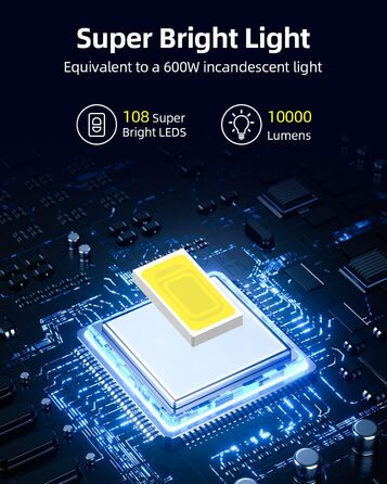 Світлодіодний прожектор Lightasea 100 Вт з датчиком руху, 10000 Лм, IP66, холодне біле світло 6500K, пульт ДУ, для вулиці, саду, гаража