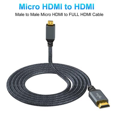 HDMI кабель Micro HDMI - HDMI, 1 м, 2 шт. Підтримка 4K/60Hz, 3D, 1080p