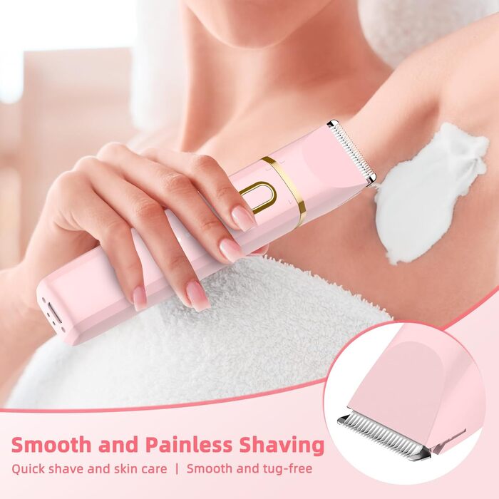 Електричний тример для тіла та обличчя 3-в-1 для жінок, рожевий