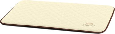 Килимок для собак BedDog® Nelly - м'який лежак для тварин, штучна шкіра, 90x60 см, пісочний/кремовий колір