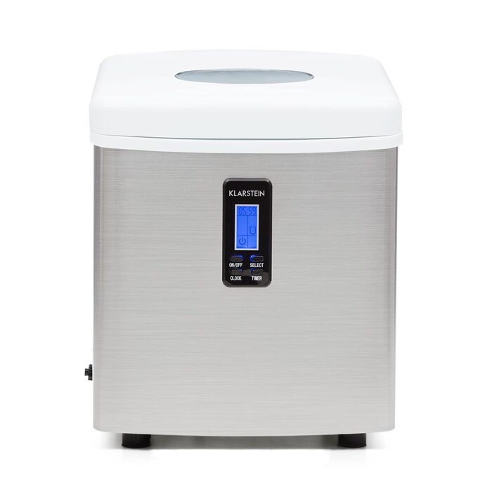 Машина для приготування льоду Klarstein Eiswürfelmaschine Klein, 3.3 л, 15 кг льоду, 2 розміри, LED-дисплей (Білий)