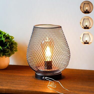 Настільна лампа JHY DESIGN Gold Schwarz: набір з 2 шт. з металу, LED, вінтажний стиль, для спальні, вітальні, вечірки, інтер'єру