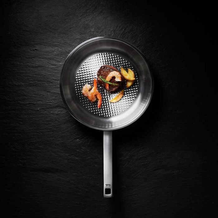 Сковорода Fissler Original Profi Collection з нержавіючої сталі, 24 см з внутрішньою шкалою та Novogrill