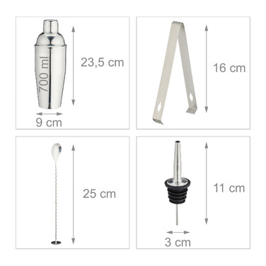 Relaxdays 10-Piece Cocktail Set with Stand