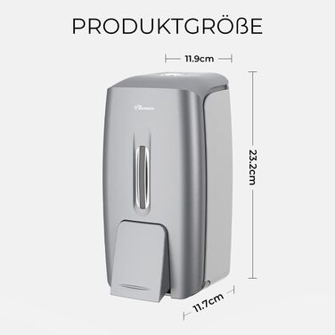 Настінний диспенсер для мила та гелю для душу (9088-Сірий)