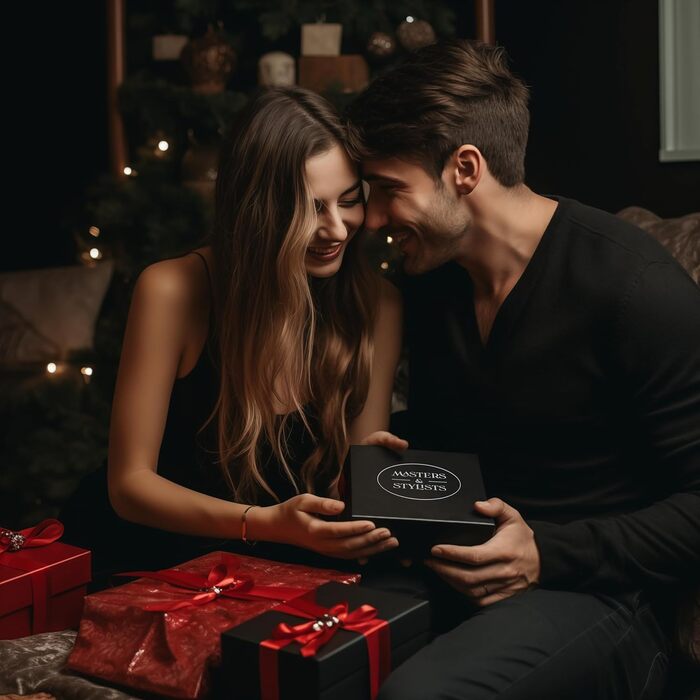 Чоловічий шкіряний ремінь Masters & Stylists з автоматичною пряжкою, коричневий/чорний, ширина 3,1 см, довжина 110/120 см, з подарунковою коробкою