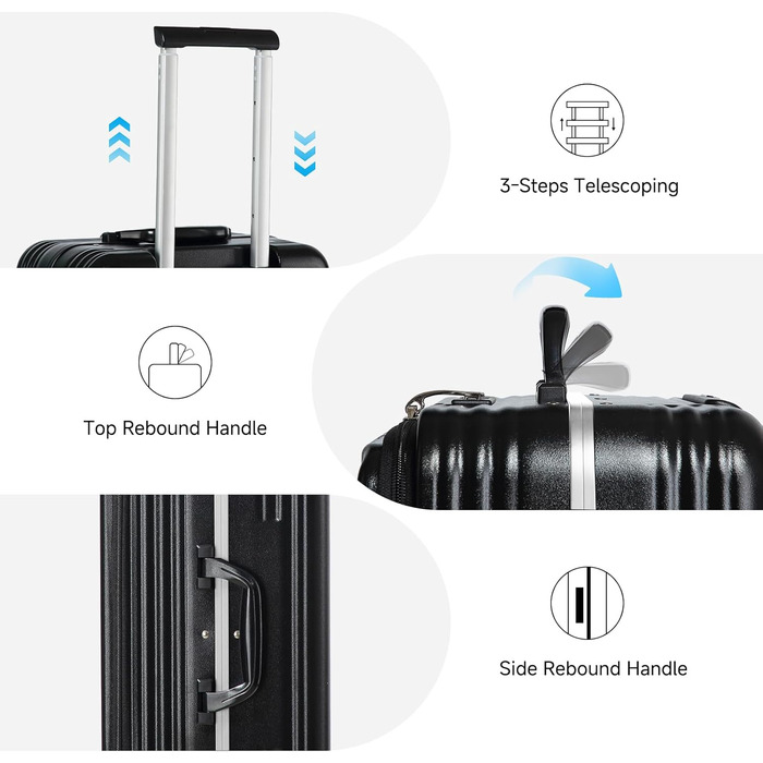 Набір валіз Sea Choice 2 шт. з жорстким корпусом: Trolley, валіза, багаж, легкий, для подорожей, PC, Rollkoffer, 4 колеса, TSA замок, тримач для напоїв, 55/78 см, зелений