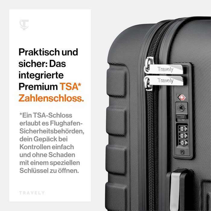 Чемодан ручної поклажі Travely Premium 55x40x20cm - 36L, з TSA замком та м'якими колесами, сумісний з Ryanair, Lufthansa, Eurowings