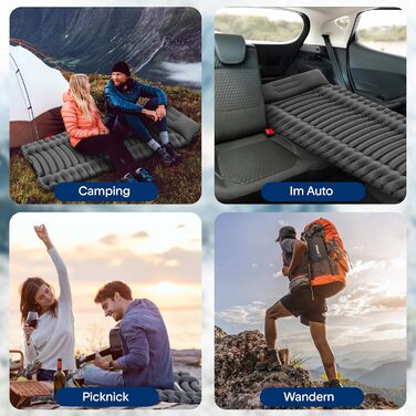 Спальні килимки та спальні мішки SereneLife – водонепроникні та міцні, для кемпінгу, трекінгу та відпочинку на природі (сірий)