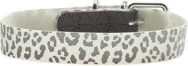 Світловідбиваючий ошийник для тварин Convenience Reflect Glow L (60), білий з леопардовим принтом