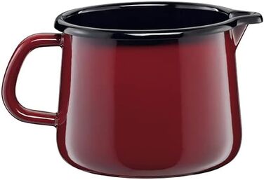 Riess, 0543-020, Flötenkessel Plus, CLASSIC - COLOR ROT, Diameter 18 cm, Height 21.7 cm, Capacity 2 liters, Enamel, 3-fold enamelled, red/black, Induction 21.7 cm Red