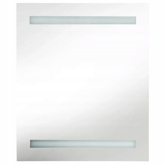 Шафа у ванну кімнату з дзеркалом та LED-підсвіткою, сіра, 50x14x60 см