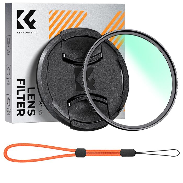 Фільтр UV K&F Concept K-Serie 77mm з кришкою об'єктива, захисний фільтр з 18-шаровим нанопокриттям