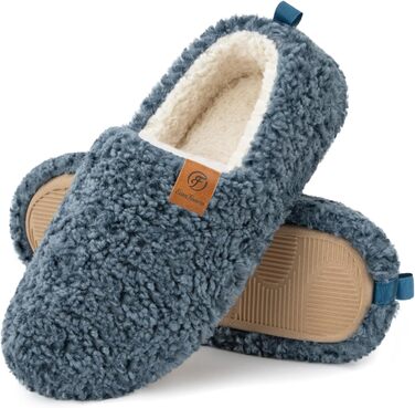 Жіночі теплі домашні тапочки EverFoams з м'якої штучної вовни та Memory Foam, закриті, (39.5 EU, темно-синій)