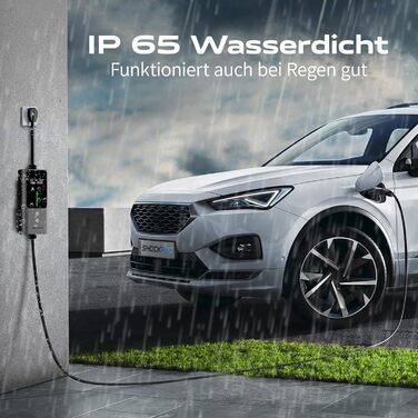Кабель для зарядки електромобіля Type 2 Schuko 3.68kW, 6-16A, 5M, 1-фазний, з цифровим дисплеєм, IP65, IEC 62196-2 PHEV/EV