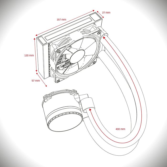 Система водяного охолодження EMPIRE GAMING Guardian G-V20 AIO для ПК - 240 мм, ARGB, Intel/AMD