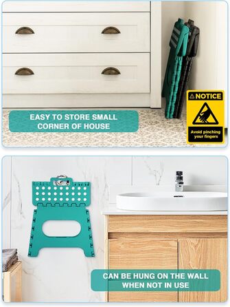 Складаний табурет HOUSE DAY 27 см, чорний. Стабільний, з антиковзними ніжками та ручкою для перенесення, компактний, витримує до 150 кг. Підходить для кухні, ванної, дитячої кімнати, кемпінгу.