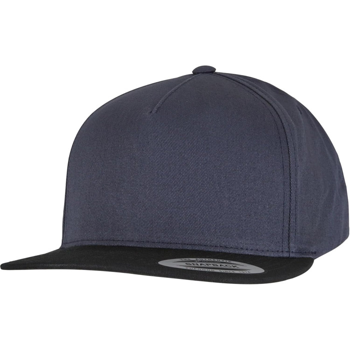 Кепка Flexfit Unisex Classic 5 Panel Snapback, універсальний розмір, темно-синій/чорний