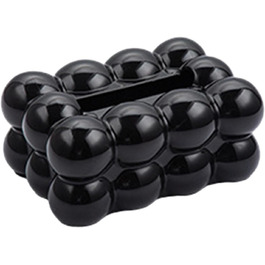 Baoblaze Fashion Cosmetic Tissue Holder, Non-Slip, Creative Tissue Box Cover, Rectangular Decorative Tissue Holder for Desks and Tables, Kitchen, Office, Nightstand, Black