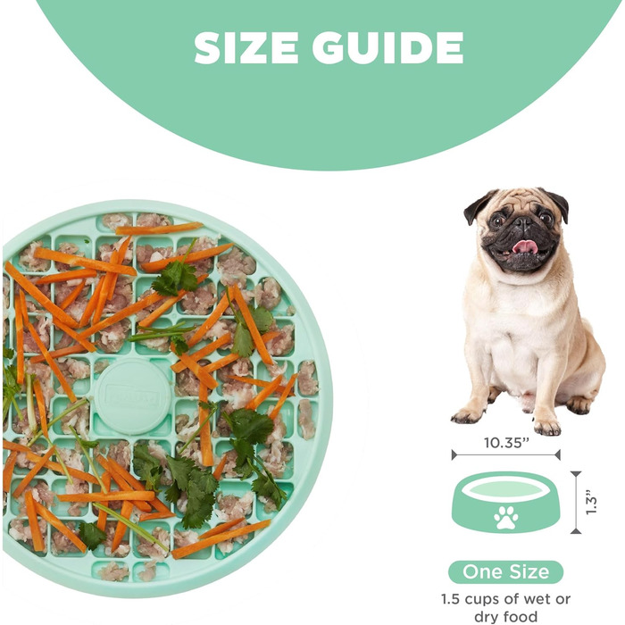 Миска для собак Outward Hound Fun Feeder Slo Tray L, зелена м'ятна - уповільнює годування, запобігає зригуванню, не ковзає