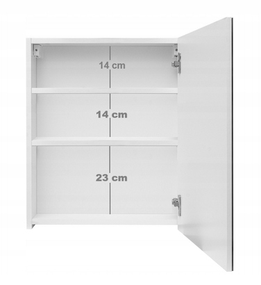 Шафа у ванну кімнату з дзеркалом та LED-підсвіткою Better Home, 50 x 60 x 14 см