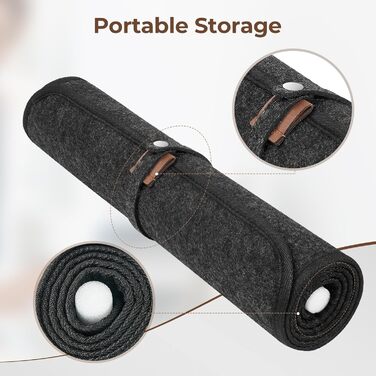 Підкладка на стіл з фетру, 100x40 см, антиковзаюча, XXL, для офісу та дому (темно-сіра)