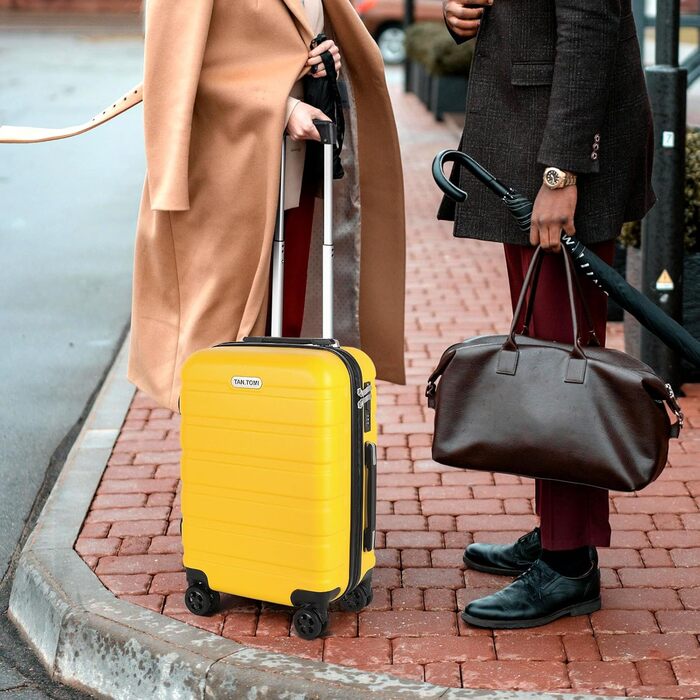 Набір валіз TANTOMI 3 шт. з ABS, коліщатками, для подорожей, 20/24/28 дюймів (Mango, ручна поклажа (M))